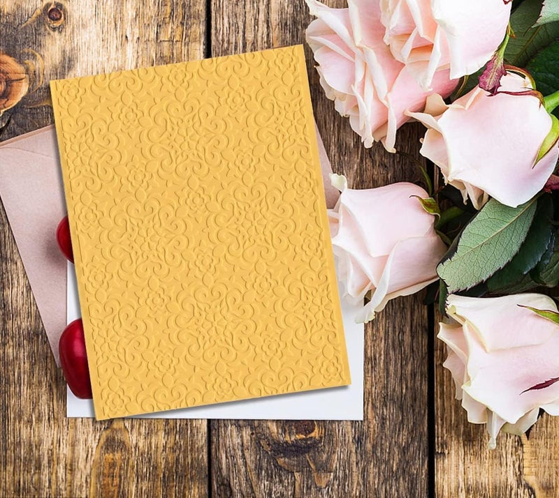 ALIBBON Flower Background Plastic Embossing Folders for Card Making, Flower Frame Embossing Folders for DIY Scrapbooking, Lace Flowers Template Folders for Paper Craft Photo Album Decorations - Image 4